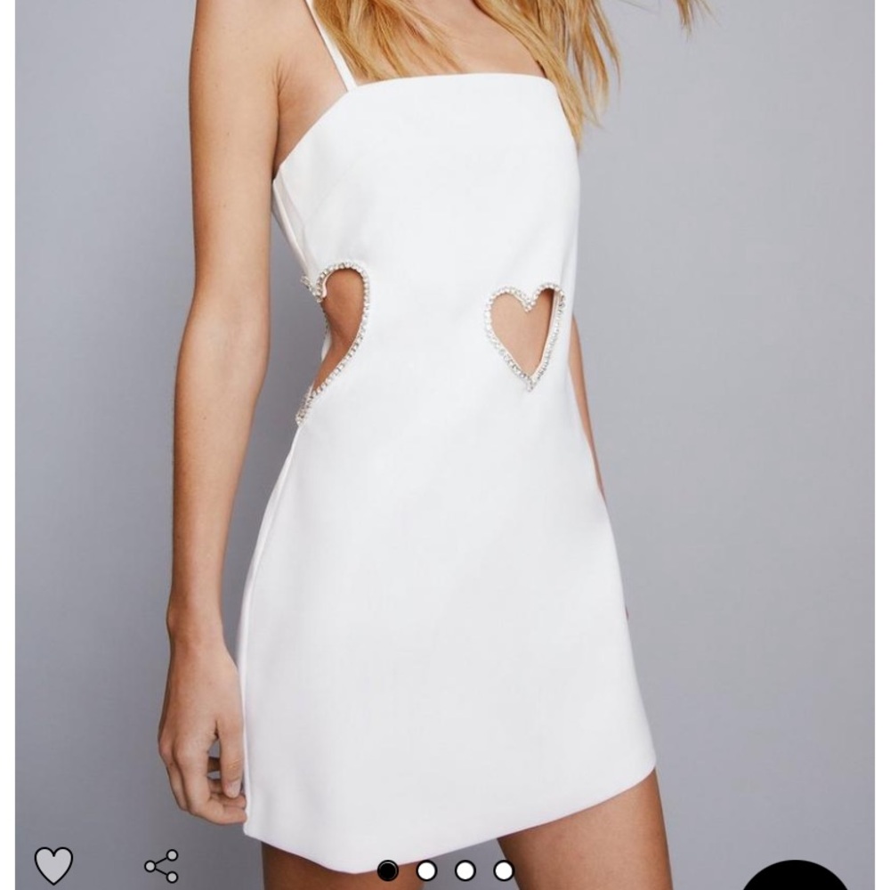 Premium Cut Out Embellished Heart Tailored Dress